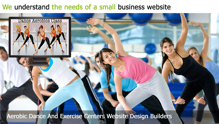 aerobic dance and exercise center web design template site builder