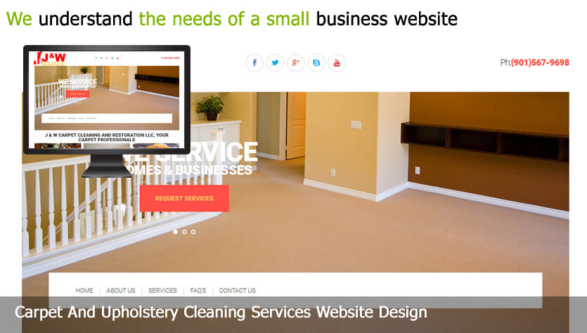 carpet and upholstery cleaning service web design template site builder