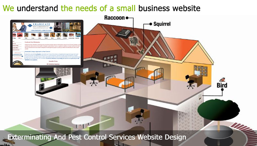 exterminating and pest control service web design template site builder