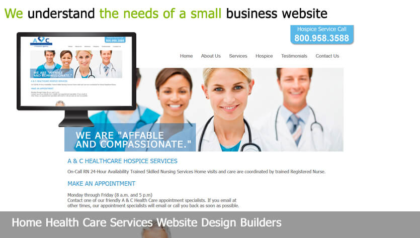 home health care service web design template site builder
