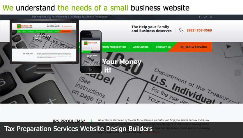 tax preparation web design template site builder