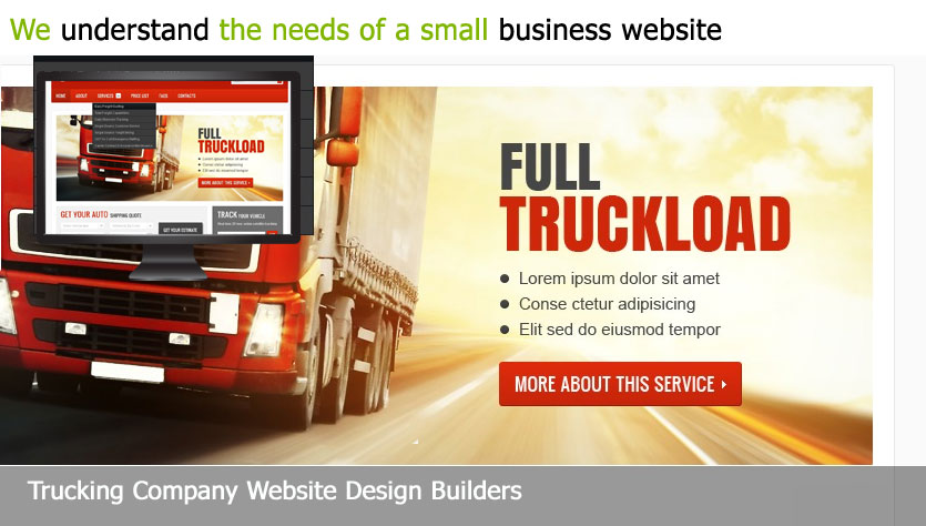 trucking company web design template site builder