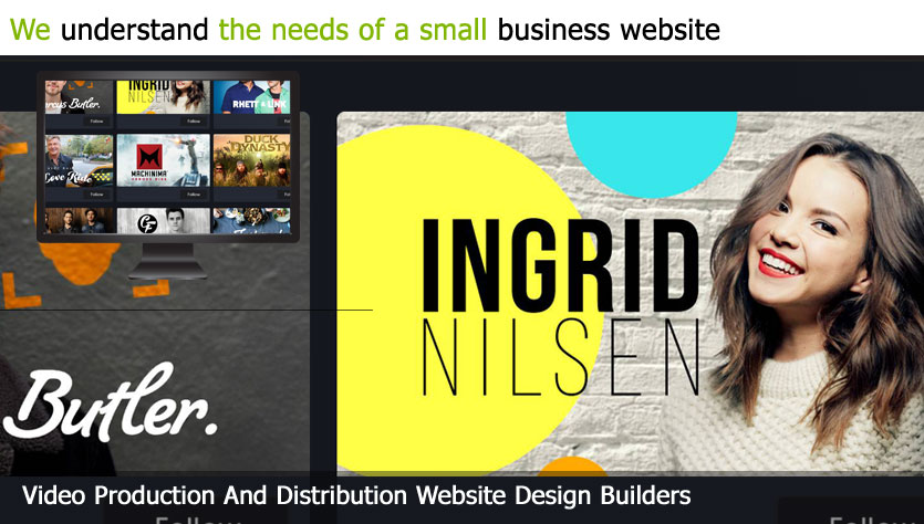 video production and distribution web design template site builder