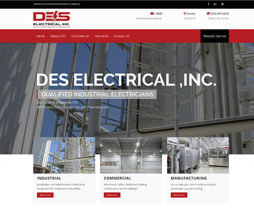 electrician website design