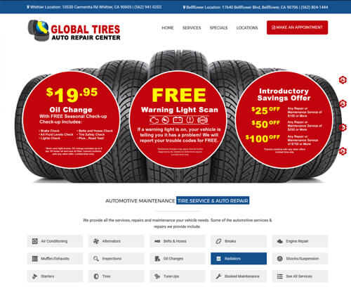 tire shop website